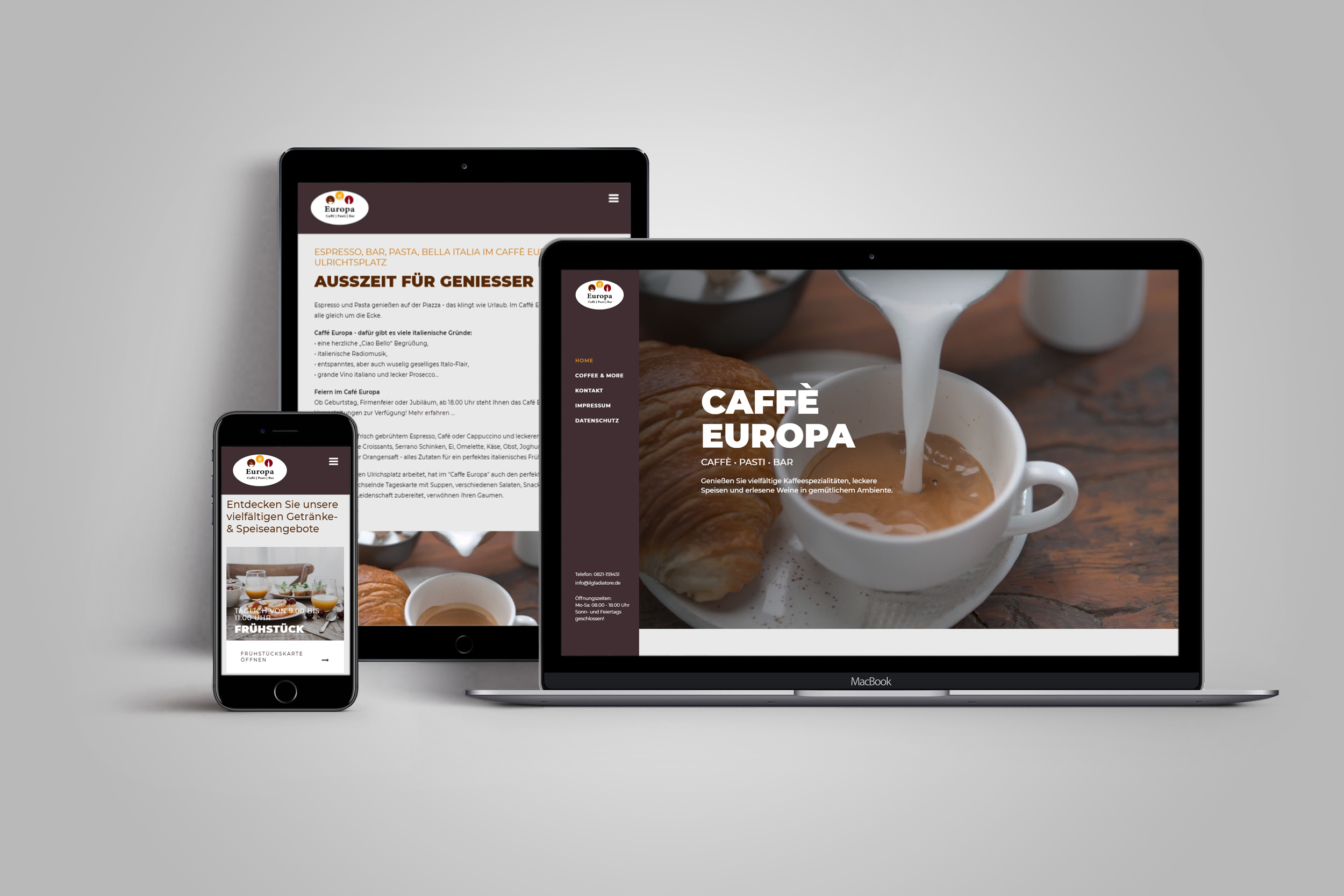 Neue Webseite für das Café Europa